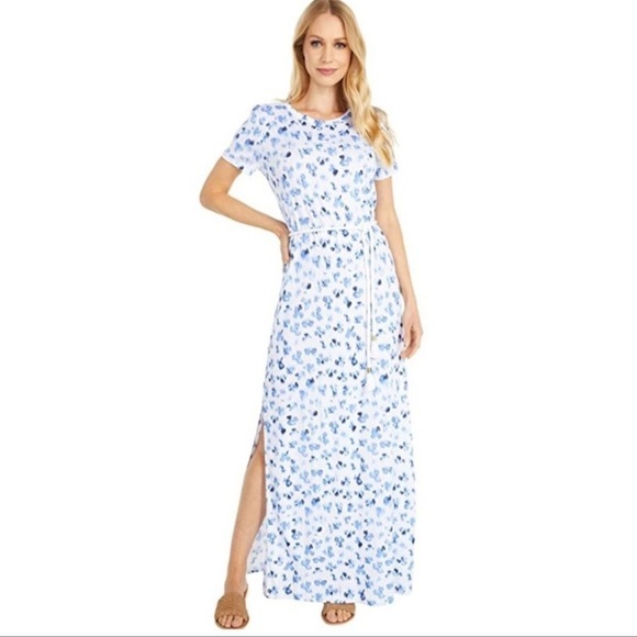 MICHAEL Michael Kors Dresses & Skirts - MICHAEL Michael Kors Poppy Ikat Belted Blue and White Maxi Dress Size Medium NWT